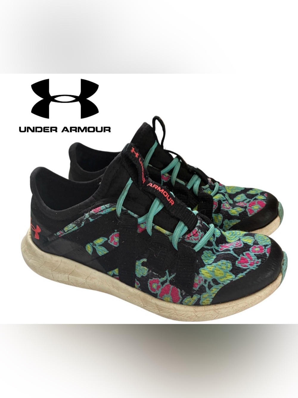 YOUTH UNDER ARMOUR SNEAKERS FLORAL SLIP ON